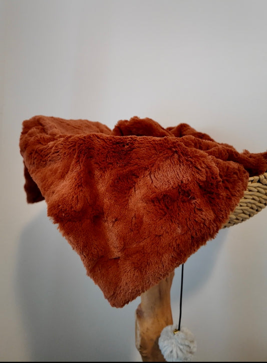 Orange Behavior rust orange luxury cat blanket by Biscuit & Perch
