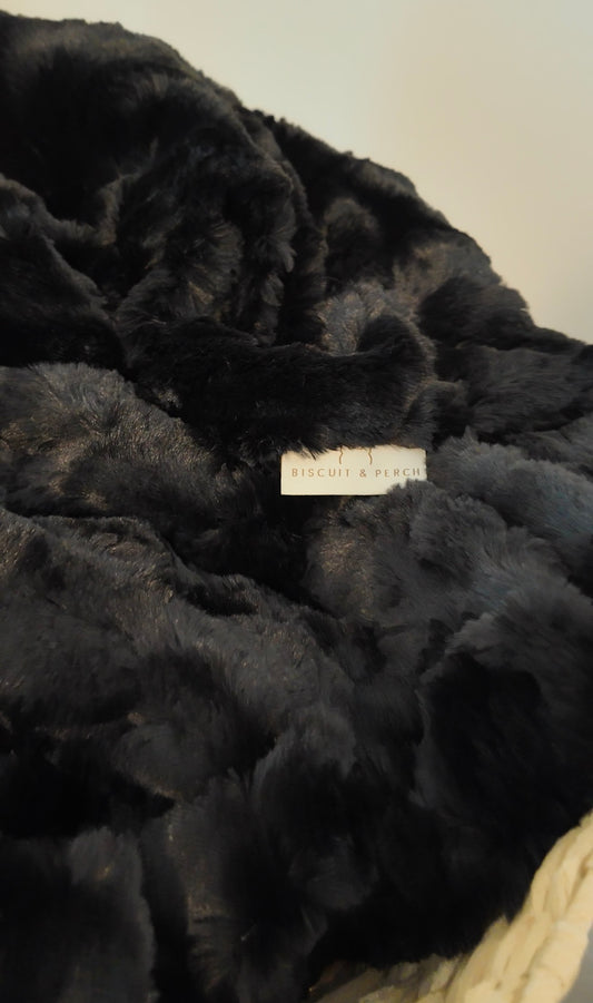 The Void black luxury cat blanket by Biscuit & Perch