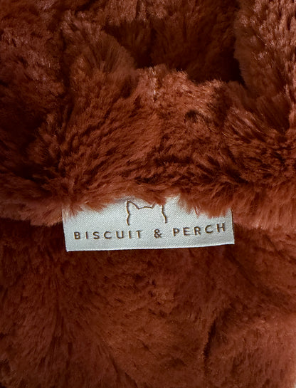 Orange Behavior rust orange luxury cat blanket by Biscuit & Perch